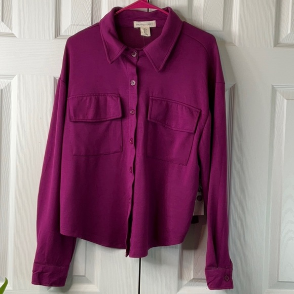 Happily Fuchsia Pink Chest Pocket
Button Down Shirt Size L - Picture 1 of 8